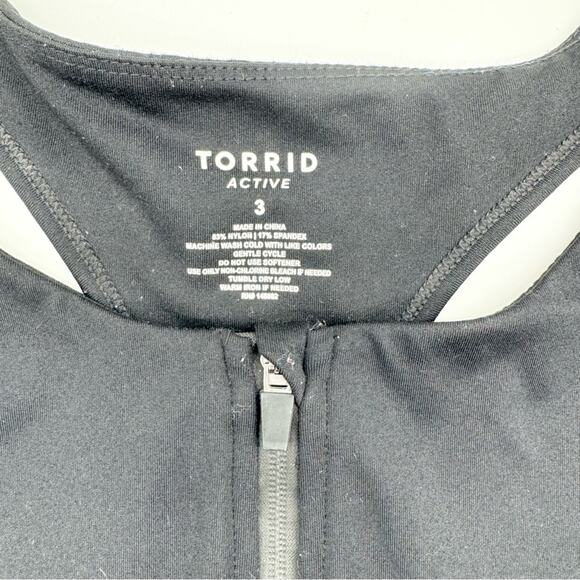 Torrid Low-Impact Wireless Zip-Front Active Sports Bra Black Plus Sz 3X Yoga Gym - Picture 5 of 10